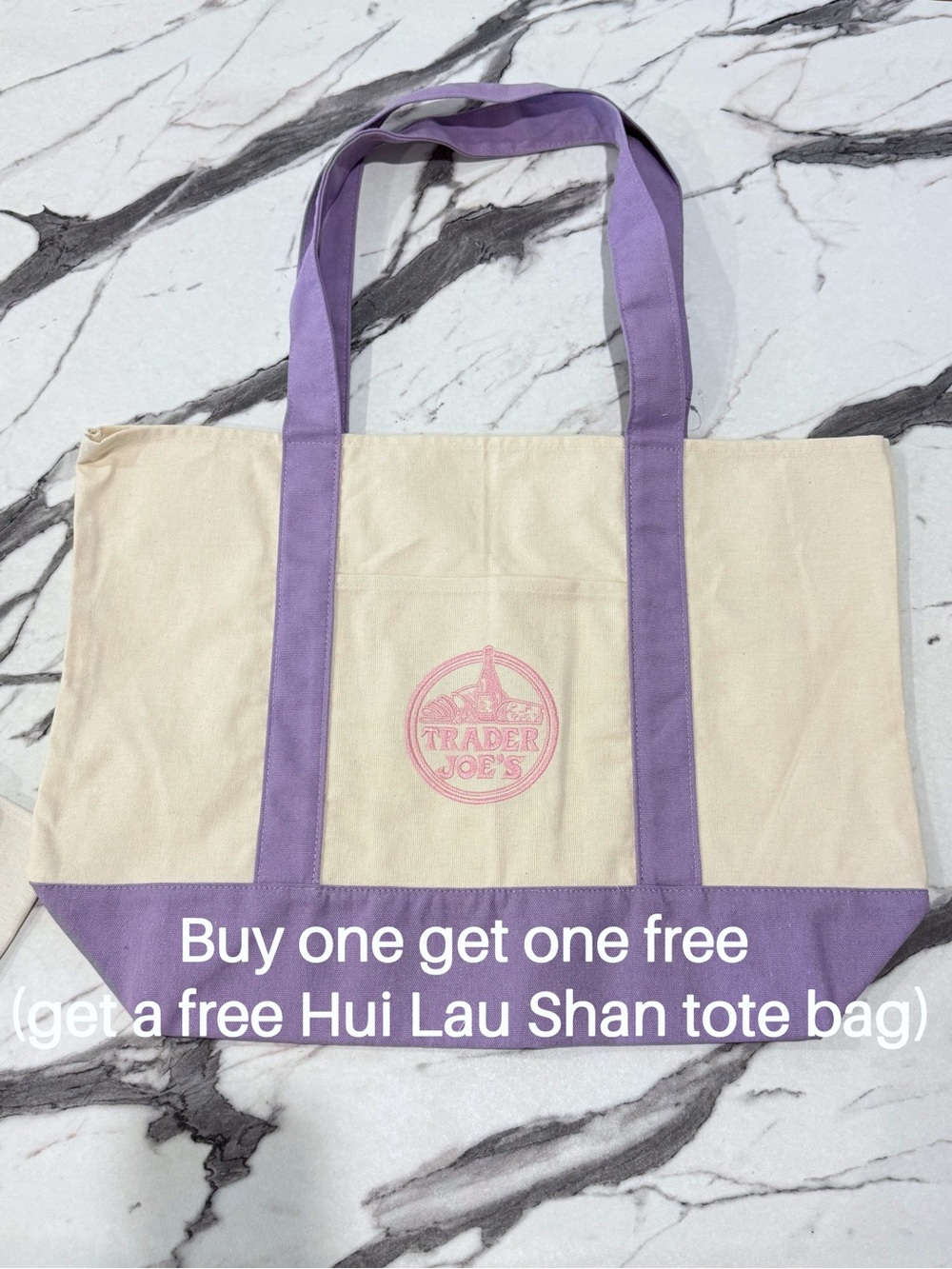 Trader Joe's Large Canvas Tote - Lavender